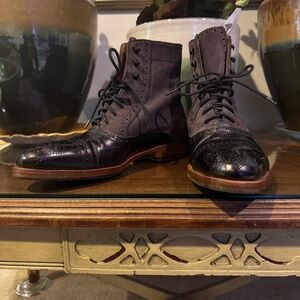 Gateway Hartford:Mens flat bragged dress boots; Size 8